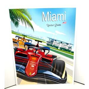 2024 McLaren F1 Wall Art Lando Norris Miami Grand Prix Poster 13.75" x 11"
